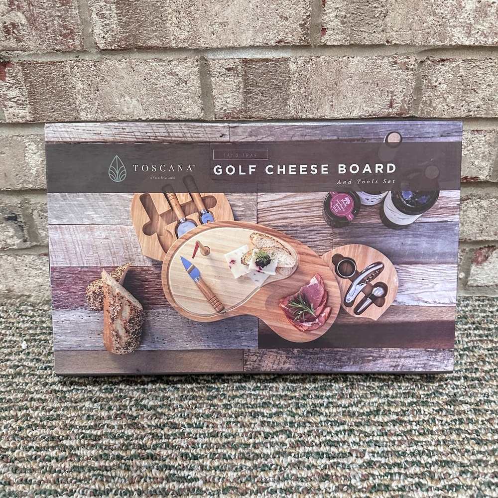 Golf Cheese Board in Natural Wood